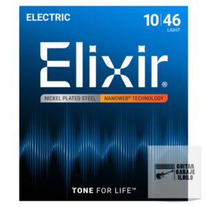 Elixir Electric Nickel Plated Steel Electric Guitar Strings with NANOWEB Coating 10-46