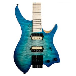 Clifton Headless Electric Guitar - Quilted Blue